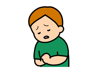 がっかりする　茶髪の男の子