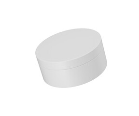 Clean white cosmetic cream jar mockup for branding and beauty products., 3d illustration