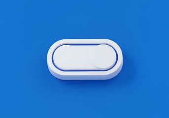 Toggle Switch Design in White and Blue Representing On Off Functionality with Simple Minimalist Design