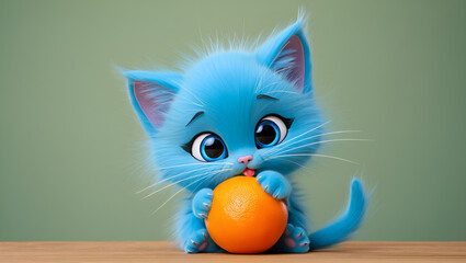 cute little baby cat with cute expressions, Generative AI