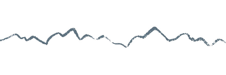 Handdrawn wavy line graph isolated on white background