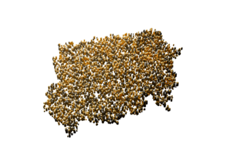 Sudan Map Made Of High Quality Premium Golden Metallic Copper Brass Pillars 3D Illustration