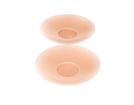 Skin tone adhesive nipple covers for discreet and smooth silhouette under