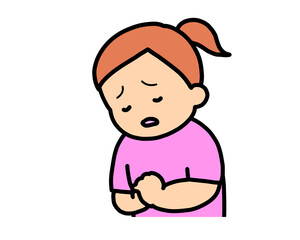 がっかりする　茶髪の女の子