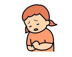 がっかりする　茶髪の女の子