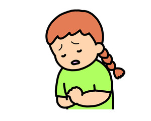 がっかりする　茶髪の女の子