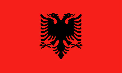 Albania national flag in flat style. Vector flat illustration.