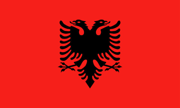 Albania national flag in flat style. Vector flat illustration.