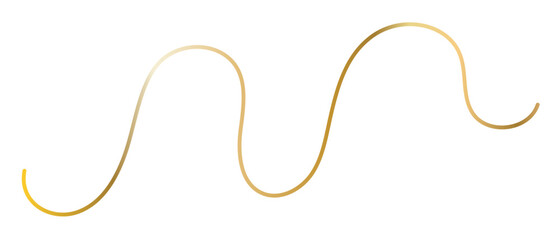 Gold wave, line, golden ribbon isolated on white background, vector design element, modern luxury illustration