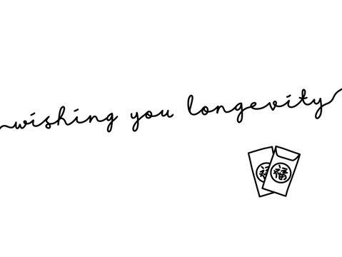 Minimalist Greeting Card with Longevity Message and Envelopes