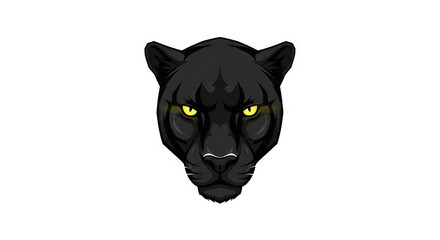 Black panther face with yellow eyes
