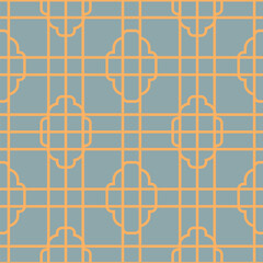 Blue Mustard Retro Grid Pattern