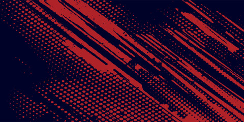 Halftone dots red and blue color pattern gradient grunge texture background. Dot pop art comic sport style vector illustration. grunge vector dots