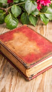 Aged Leather Book with Faded Cover