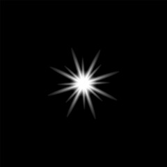 Fototapeta premium Ray Radiance Star Burst Effect. Abstract White Light Flare Glow Background for Modern Digital Design