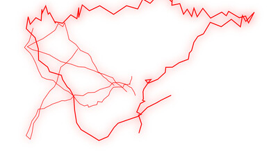 Abstract Red Shape on Transparent Background - Modern, Dynamic Design Element