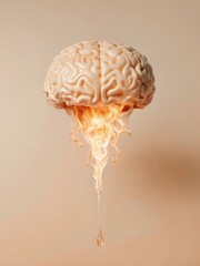 Fiery cerebral fluid flowing downward