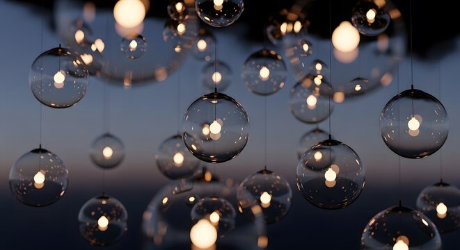 Decorative Globe Light Bulbs Hanging, Glass Ball Lights with Soft Glow, Modern Interior Design, Home Decor, Stylish Illumination with Elegant Look