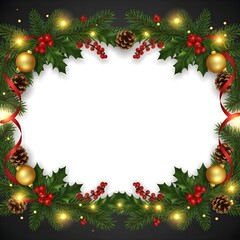 Christmas Border Frame With Blank Space for Custom Text