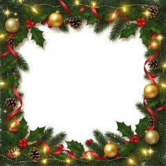 Christmas Border Frame With Blank Space for Custom Text
