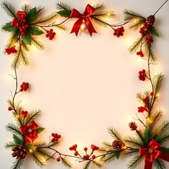 Christmas Border Frame With Blank Space for Custom Text