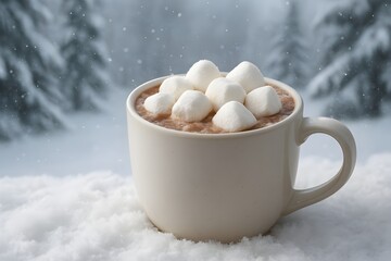 cup of hot chocolate and marshmallows
