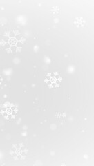 Cold glowing snowfall pattern with icy flakes falling across a transparent winter sky, forming a magical seasonal backdrop perfect for Christmas cards, holiday decoration themes, celebration graphics 