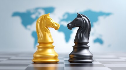 Rising geopolitical competition and global geopolitical tension concept. Intense rivalry and growing concerns between countries.