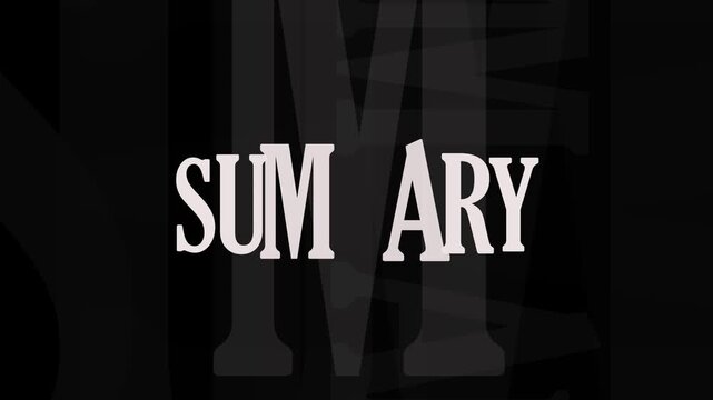 summary text on black background