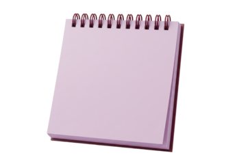 Isolated blank top-bound notebook with ring binder, simple note pad, flat lay style stationery
