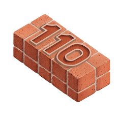 Distinctive masonry block featuring the number 110 designed for construction identification