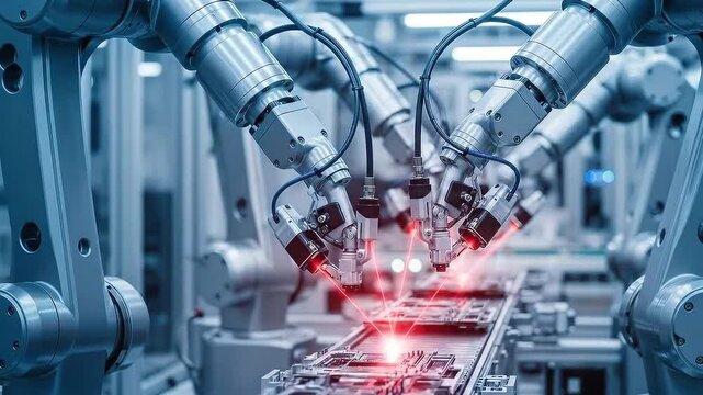 Automated Assembly Line Precision Robotics in Modern Manufacturing.