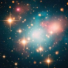 Vibrant nebula and distant stars in deep space cosmic wonder