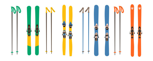 Ski pole equipment vector illustration isolated on white background . Isolated winter sport design hand drawn illustration for web design , social media or card .
