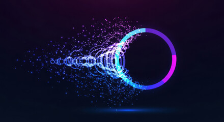 Futuristic sound wave data visualization. abstract digital technology concept