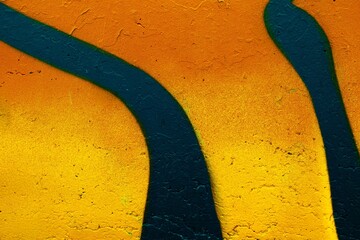 Bold abstract design in orange, black. Textured surface with 90s, modern art style, vibrant hues. Art installations, creative murals, digital banners.