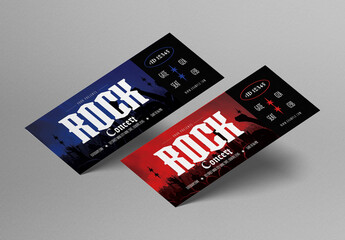 Red Bold Minimalism Gothic Rock Music Ticket