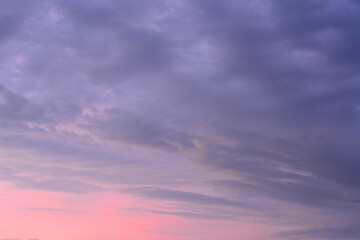 Twilight Sky with Pink and Purple Clouds sky background