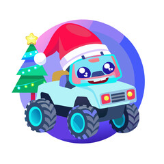 santa claus on the road