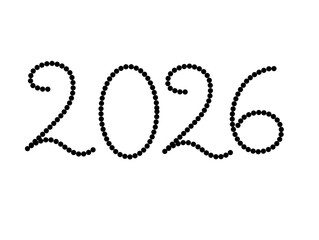 Creative 2026 Typography Design with Dotted Style on White Background