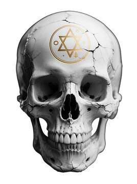 Mystic Black Skull with Star of David Symbol