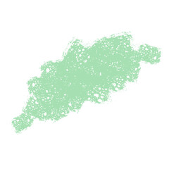 Artistic mint green pastel chalk mark with rough texture, an isolated hand-drawn abstract scribble for design