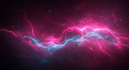 Stunning galaxy nebula with vibrant pink and blue cosmic clouds, perfect for a modern space-themed design or background, creating a sense of wonder and awe