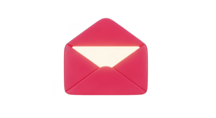 Red envelope with a white letter on it. isolated illustration on  transparent background PNG