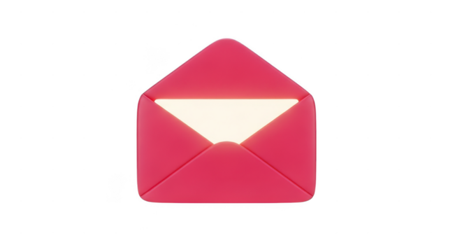 Red envelope with a white letter on it. isolated illustration on  transparent background PNG