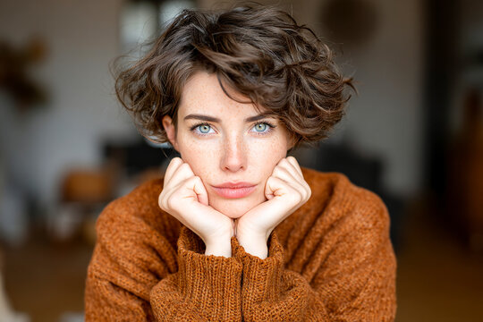 Person sitting with knees drawn to chest, expressing feelings of anxiety indoors Generative AI