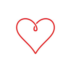 Red heart with a red line running through it. isolated illustration on  transparent background PNG