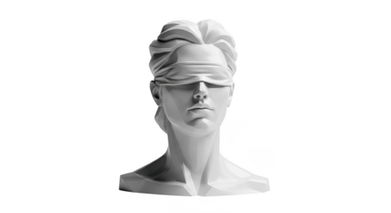 Statue of a woman with her eyes closed. isolated illustration on transparent background PNG