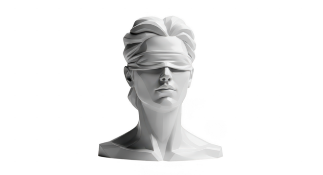 Statue of a woman with her eyes closed. isolated illustration on  transparent background PNG