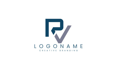 Minimalist RV Logo for Branding and Identity.